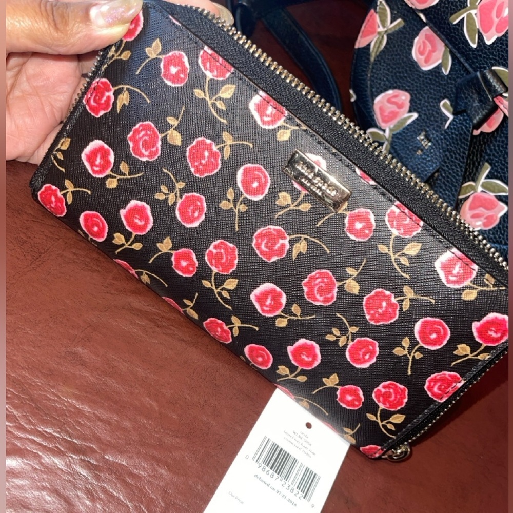 Kate Spade Laurel Way Hazy Rose Neda Zip Wallet NWT Coquette Ditsy Floral